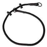 DINGO GEAR Dog Training Collar with Two Limiters Durable Slip Braided Cord Hand Sewn for IGP Obedience Military Training Working Dogs - Full Black (L)