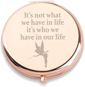 WUSUANED Fairy Tale Pixie Makeup Mirror It’s Not What We Have in Life It’s Who We Have in Our Life Jewelry Tinkerbell Gift Peter Gift (Pixie Lover Mirror)