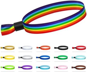 100 Pcs Rainbow Pride Bracelets, LGBT Cloth Wristbands(Color : Rainbow)