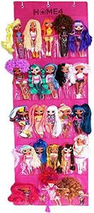 HOME4 Hanging Over The Door 25 Pockets Storage Organizer Holder Compatible with Surprise Toys Dolls Omg Barbie Lol (Pink)