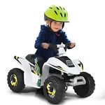 OLAKIDS Kids Ride On ATV, 6V Motorized Quad Toy Car for Toddlers, 4 Wheeler Battery Powered Electric Vehicle for Boys Girls with Forward/Reverse Switch, Anti-Slip Wheels (White)