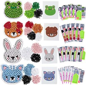Kid's Birthday Party Diamond Gem Painting Craft Favor Kits -Pet Buddies-20 Individually Packaged, All-in-One Packs for Boys & Girls-Fun & Unique Gem Valentine's Day Classroom Art Project Activity Gift