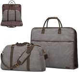 S-ZONE Garment Bags for Travel Canvas Duffle Suit Bags Men Women 2 in 1 Large Carry On Weekend Hanging Clothes Suitcase