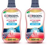 Corsodyl Mouthwash Daily Active Gum Health, Fluoride Mouthwash, Alcohol Free, 500ml (Pack of 2)