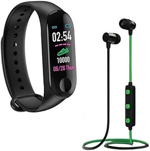 Raptas Bluetooth Fitness Band, Smart Band, Smart Watch for Boys Girls, Kids Women with Neckband Magnetic Metal Sports Bluetooth Earphone Wireless Earbud Stereo Headset with Mic