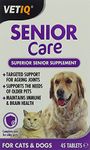 VETIQ Senior Care Supplement For Cats & Dogs, Health Support For Senior Pet's Joints & Maintains Immune & Brain Health, 45 Tablets