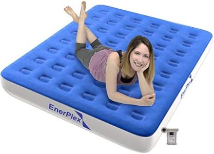 EnerPlex Camping Air Mattress with Built in Pump - Queen Blow Up Mattress for Travel & Guests - Portable Bed for Adults and Kids - Blue