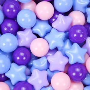 GUESVOT Ball Pit Balls Plastic Stars for Ball Pit BPA Free Plastic Balls Crush and Smash Proof Balls 100pcs 2.2" Set for Toddlers for Play Tent Tunnel (Blue+Purple+Pink)