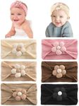 Seiolieliou Handmade Flower Headbands Set for Baby Girls, Newborns, and Infants - Cute Nylon Hair Accessories Gift