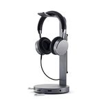 Satechi Aluminum USB Headphone Stand Holder with 3 USB 3.0 Ports & 3.5mm AUX Port - Universal Fit - Compatible, Bose, Sony, Beats, JBL, Panasonic, AKG (V2, Space Gray)