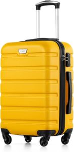 COOLIFE 20" Suitcase – Lemon Yellow Hard Shell Carry-On Luggage