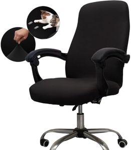 Melaluxe Office Chair Cover - Universal Stretch Desk Chair Cover, Computer Chair Slipcovers (Size: L) - Black