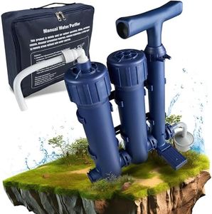 HYDROSOLVE - Filtro de agua portátil para exteriores, sistema de tratamiento de agua de emergencia con bomba de mano, filtración para senderismo y camping (filtro de agua)