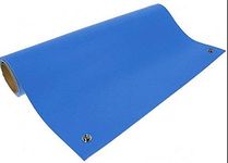 Sky-ESD Safe (Anti Static) Table Mat Pvc 2 Layer Blue Thickness 2mm Size (L 2 ft x W 1.5 ft) With On 4 Corner Button + Wrist Band + Grounding Cord All Set [ Pack 1]