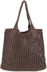 ENBEI Womens Large Beach Tote Bags Shoulder Handbags knit bag Tote bag aesthetic for Beach Crocheted tote cute Tote bags, Coffee, Large