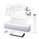 iDPRT MT890 Portable Wireless Printer - Bluetooth Inkless Printer for Travel, Thermal Mobile Printer for Vehicles, Office, Home, School, Compatible with iOS, Android, Tablet & Laptop - White