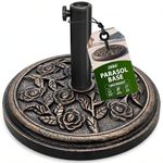 ZENO Parasol Base 12KG Bronze Rose | Cast Iron Effect Garden Parasol Base | Garden Umbrella Base For Outdoor Furniture Umbrella, Gazebo, Awning | Easy to Assemble | Heavy Duty | Weather Resistant