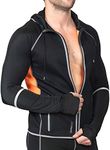 SaunaTek Men's Neoprene Sauna Hooded Jacket Sweat Suit for Weight Loss and Body Shaping, XL