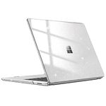 FINTIE Case Compatible with Microsoft Surface Laptop 5/4 / 3 Model 1951/1868 - [Snap-On] Clear Hard Shell Cover Fit 13.5 inch Touch Screen w/Metal Keyboard, Glittering Clear