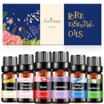 Aofmee Essential Oil, 6 x 10ml Essential Oils for Diffusers for Home, Lavender Essential Oils for Sleep, Floral Fragrance Oils for Soap & Candle Making Scents, Rose Aromatherapy Oil Gift Set for Women