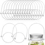 Anjmd 16 Pack Stainless Steel Wire Handles Stainless Jar Hanging Hooks for Mason Jar Hanger,Canning Jars Hanger,Ball Pint Jar,Jar Hanging Hook for Regular Mouth Mason,Silver