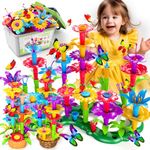 Flower Garden Building Toys for Girls 3 4 5 6 7 Year Old, Upgrade DIY Building Stacking Toys, STEM Preschool Educational Toddler Toys Brain Development Kindergarten Kids Toy