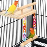 FrgKbTm Bird Perches Cage Toys Parrot Wooden Platform Play Gyms Exercise Stands with Acrylic Wood Swing Ferris Wheel Chewing for Animals Green Cheeks, Baby Lovebird, Chinchilla, Hamster Budgie