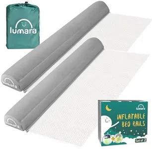 LUMARA Inflatable Bed Rail for Toddlers 2 Pack - Portable Travel Bed Bumpers for Kids Fits Twin Full Queen King Size Beds - Non-Slip Safety Guard Rails