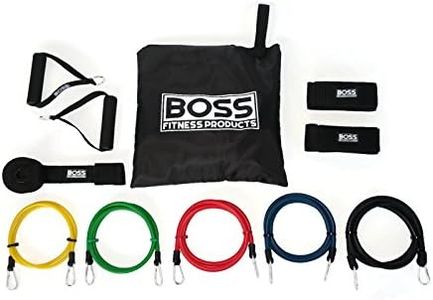 Boss Fitness Products - 11 Piece Adjustable Resistance Bands Set (11 Piece Set)