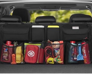 SURDOCA Trunk Organizer Suitable for Car, Super Capacity Hanging Organizer, Trunk Tidy Storage Bag with Lids
