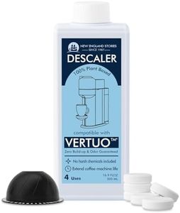 (12 Months Supply) Nespresso Compatible Vertuo Descaling Kit, Odorless Coffee Brewer Machine Descaler Set, Liquid Descaling Solution for Nespresso, Includes Reusable Pod and 12 Cleaning Tablets