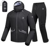RIDEIRON Motorcycle Rain Gear, Rain Suit for Men & Women Waterproof Jacket and Pants Breathable Reflective Raincoat for Riding, Fishing, Golf, Hunting, Camping L