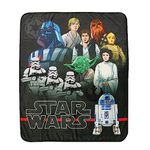 Star Wars Kids Fleece Blanket EXPRESSIONS Throw for Toddlers Teens, All Season Super Soft Comfy Flannel Blanket, Best Gifts for Boys and Girls, 50x60 inches (Official Star Wars Product)