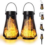 NUNET Multilink Flame Speakers, Outdoor Bluetooth Speakers 10W Surround Loud Sound System, Rechargeable Tiki Torch LED Lanterns, Waterproof, Pairable, Ideal for Patio/Yard, Set of 2