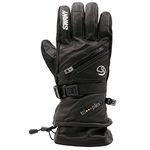 Swany Men's X-Cell 2.1 Sports Moisture-Wicking Quick-Drying Warm Durable Flexible Leather Winter Gloves, Black, Large