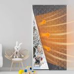 NICETOWN Thermal Insulated Door Curtain Energy Saving Waterproof with 3 Hanging Ways (Self Adhesive & More) for Indoor/Outdoor, Snow Weather, 1 Panel, 44" Wide x 86" Long, Grey