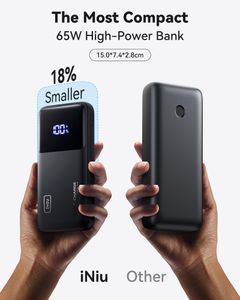 INIU 65W Power Bank 20000mAh – USB-C Portable Charger for MacBook, iPhone, Samsung