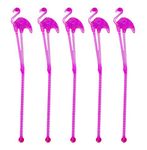 12pcs Tropical Flamingo Plastic Drink 20cm Pink Stirrer Sticks Summer Hawaiian Beach Party Cocktail Drink Swizzle Stir