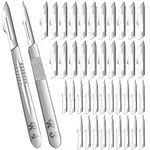 40 Pieces Scalpel Blades #11#23 Scalpels Surgical Sterile Blades with 2PCS #3#4 Handle & Storage Box,Individually Wrapped High Carbon Steel Blades for Callus Removal,Sculpting, Cutting,Crafts & More