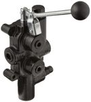 Prince LS-3000-1 Directional Control Valve, Logsplitter, 4 Ways, 3 Positions, Spring Center to Neutral, Cast Iron, 2750 psi, Lever Handle, 25 gpm, in/Out: 3/4" NPTF, Work: 1/2" NPTF