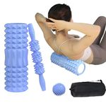 Foam Roller 4in1 Set OUPLIFY - Back Roller Foam For Back Pain, Muscle Roller Stick, Storage Bag, Spiky Massage Roller for Deep Tissue Massage Exercise roller-BU