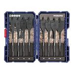 WORKPRO Spade Drill Bits Set Wood 8PC, Flat Wood Drill Bit, 1/4 Inch Quick Change Hex Shank, 12mm/ 16mm/ 18mm/ 20mm/ 22mm/ 25mm/ 28mm/ 32mm, Storage Case