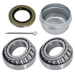 UOIENRT 2 Pack Axles Trailer Wheel Hub Bearings Kit L44643/ L44610/ 12192TB, Dust Cover and Cotter Pin 1.980" OD, 1.000" ID, 0.580" Width, Seal OD 1.980''