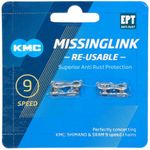 KMC 9 Speed EPT MissingLink, Dark Silver, Pack of 2