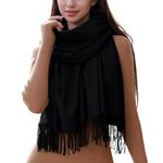 RIIQIICHY Ladies Black Scarf for Women Scarves Wraps Winter Cashmere Scarf Pashmina Shawl Wedding