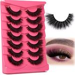 False Eyelashes Fluffy Thick 8D Volume Wispy Faux Mink Lashes Cat-Eye 16 mm Dramatic Mink Lashes 7 Pairs Pack Eyelashes Multipack by FANXITON