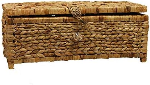 BAUL DECORACIÓN Enea Trenza. Baul de Enea decoración. Baúl Natural almacenaje. Baúl decoración Claro. Baúl rústico decoración y almacenaje (64 * 26 * 25)