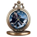 Tiny Tim Antique Metal Pocket-Watch Keychain Harry-Potter Theme Print On Dial Metallic Car Bike Home Key Chain & Key Ring Best Gift for Men, Women & Fans on Special Occasions (HP Flying)