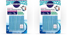 EcoZone Drain Cleaning Sticks, Enzymatic Pipe Unblocker, Prevents Plug Hole Obstructions & Keeps Water Flowing Freely, Natural Vegan & Non Toxic Kitchen & Bathroom Treatment Kit (x 12) (Pack of 2)