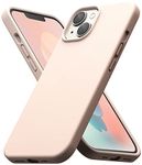 Ringke Silicone Case Compatible with iPhone 14 6.1-Inch, Soft Feel Silky Anti-Fingerprint Liquid Silicone Back Cover with Microgiber Lining - Pink Sand